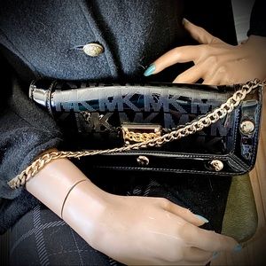 Michael Kors Wallet/Purse with Chain, Black Patent